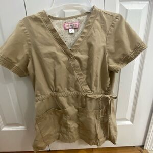 Koi Scrub Set in Camel: Shirt and Lindsey Pants